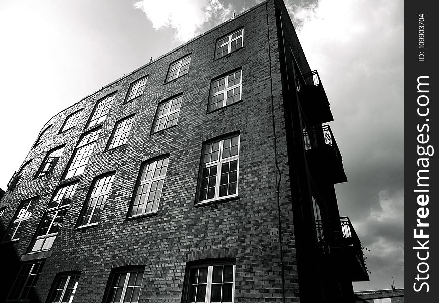 Architecture, Black-and-white, Brick