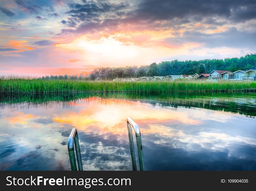 Panoramic Photography of Lake during Sunset