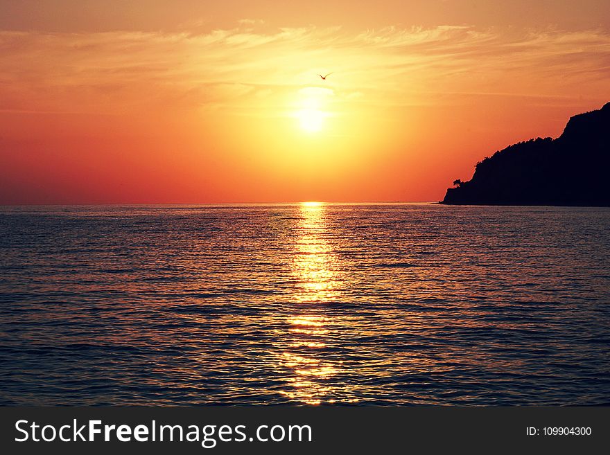 Afterglow, Backlit, Beach