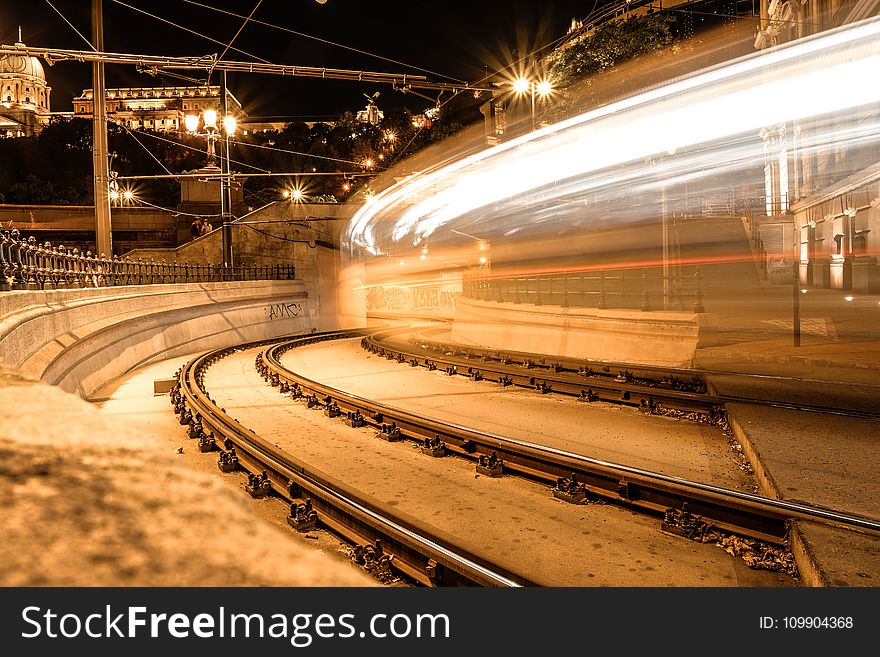 Time Lapse Photography Of Train