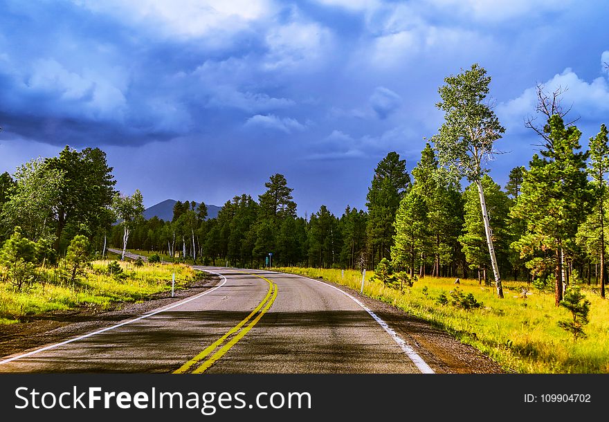 Asphalt, Clouds, Cloudy