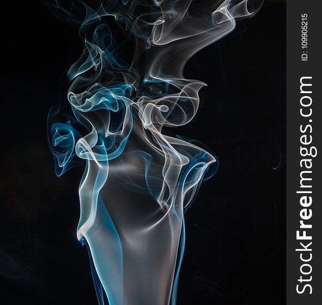 Blue And White Smoke Digital Wallpaper