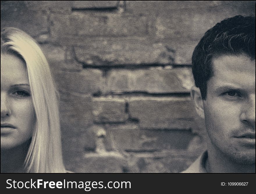 Grayscale Photo Of Man And Woman