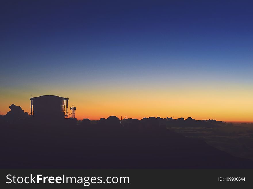 Silhouette Of House After Sunset