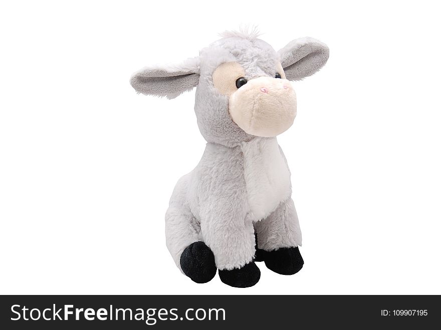 Grey Plush Donkey Toy