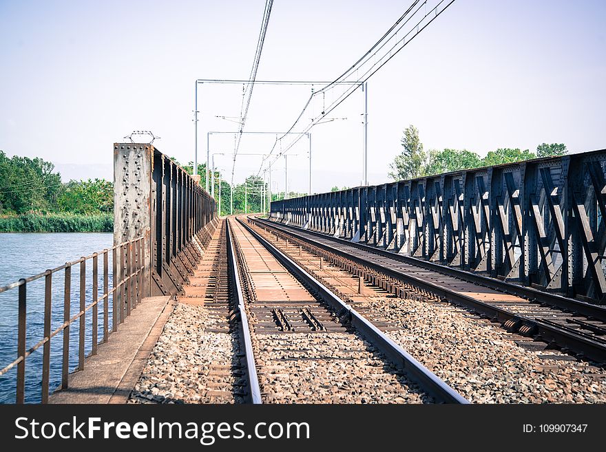 Vacant Train Track Bridge