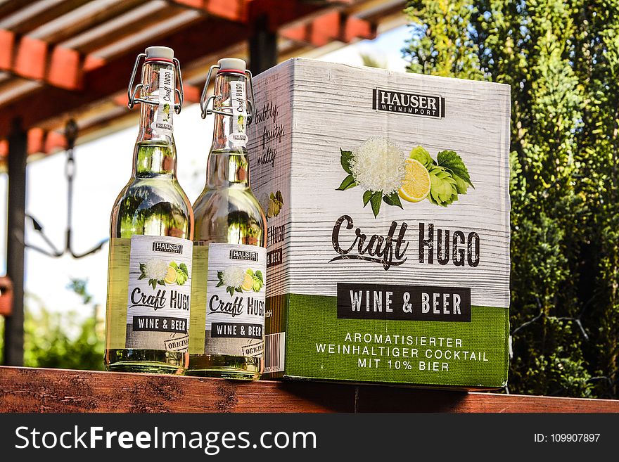 Two Craft Hugo Wine & Beer Bootles