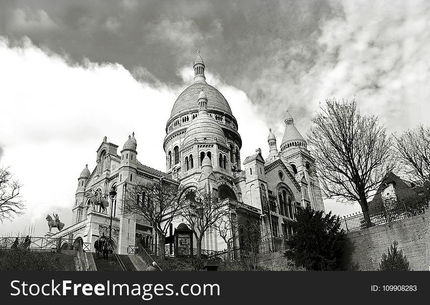 Greyscale Photography Of Dome Building