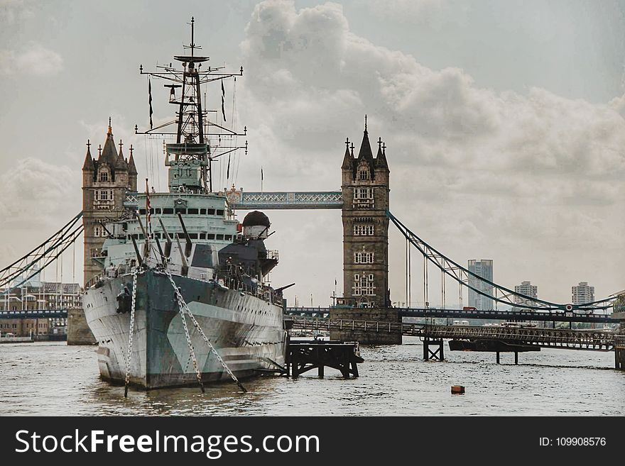 Ship Sailing on Tower Bridge