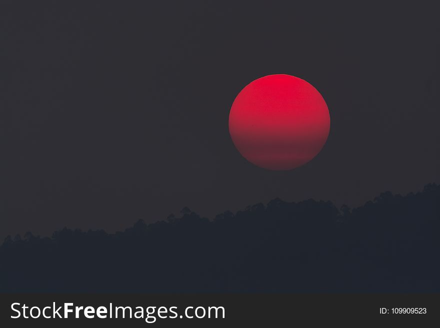 Red Moon during Night Time