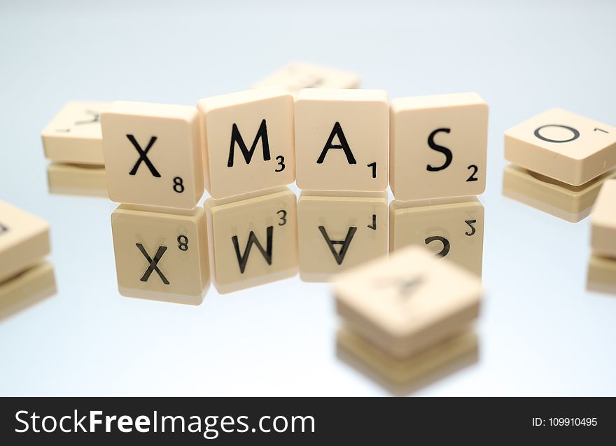 Closeup Photography Of Xmas Scrabble Pieces