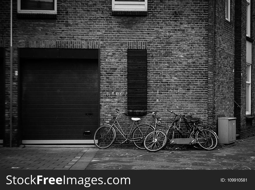 Grayscale Photography Of Bicycles
