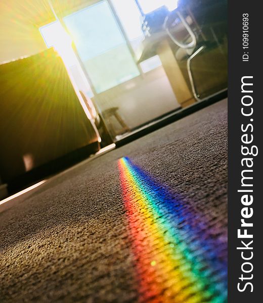 Rainbow Color Patch On Area Rug