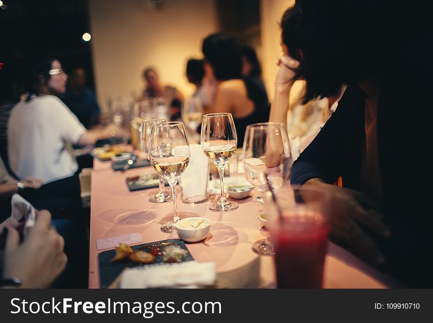 People Having Wine In A Restaurant