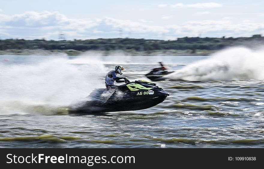 Man Riding Jet Ski