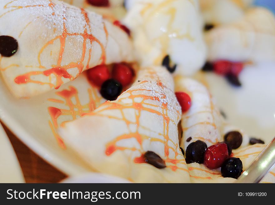 Dessert With Berries On A Plate