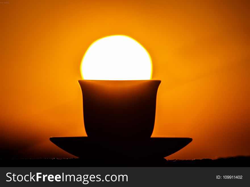 Mug With Plate Silhouette Photo