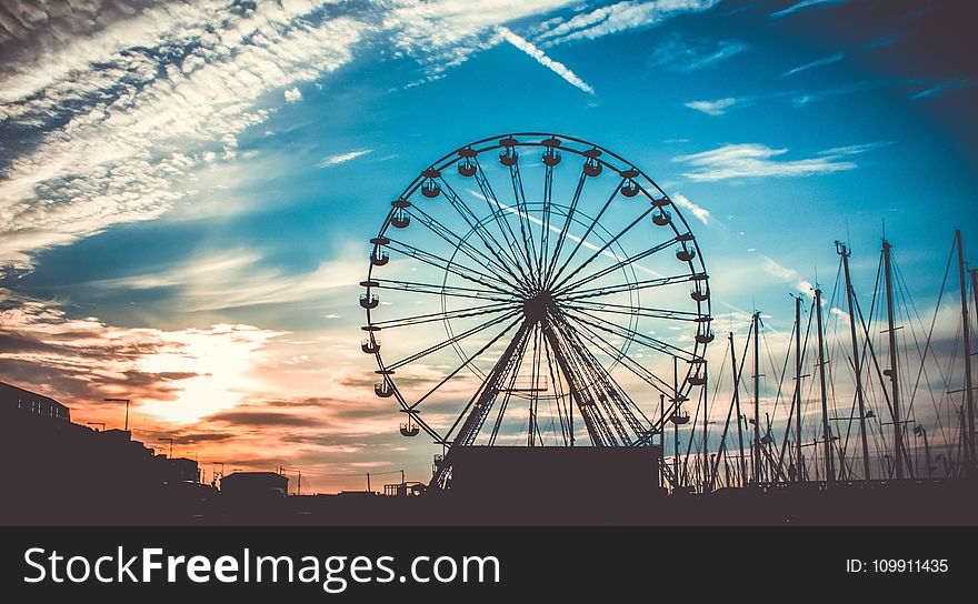 Ferris Wheel And Ship