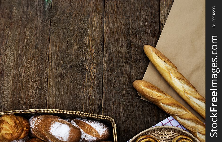 Stick Breads on Wooden Plank