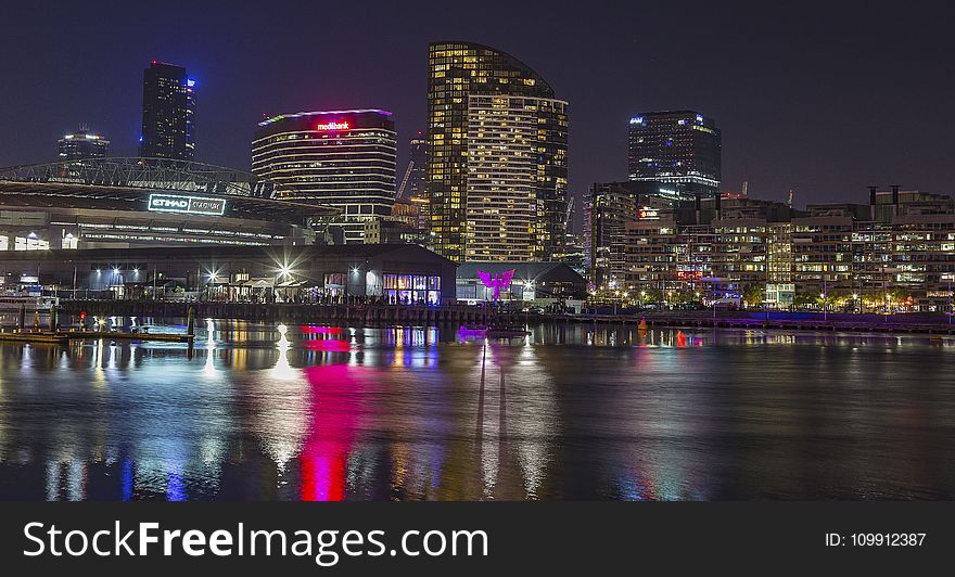 Night Cityscape Of Buildings