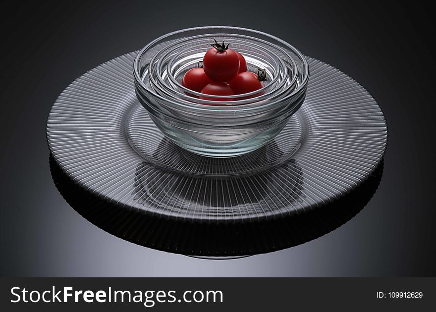 Tomatoes in Clear Glass Bowls