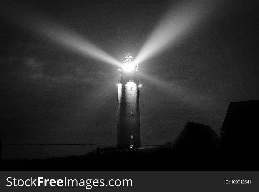 Gray Scale Photography of Lighthouse