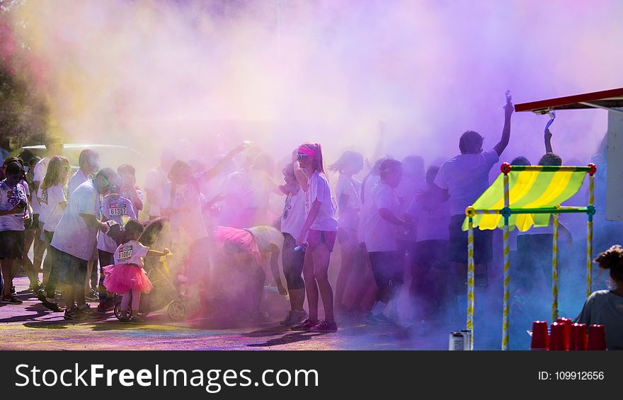 Group of People Color Powder Festival