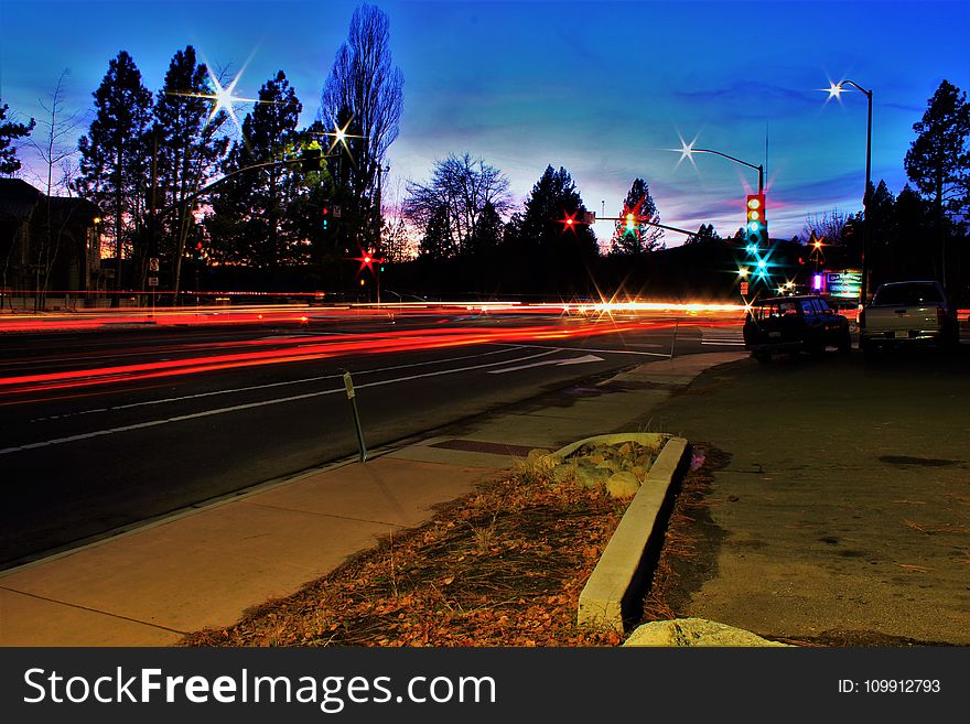 Time Lapse Photo Of Cars During Dawn