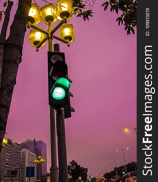 Black Traffic Light at Go Sign