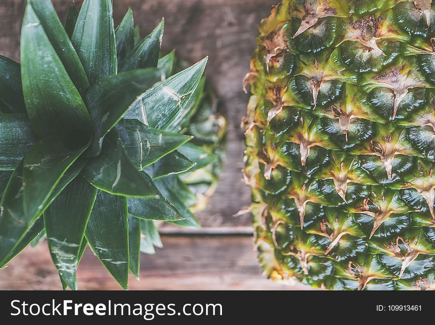 Closeup Photo Of Two Pineapples