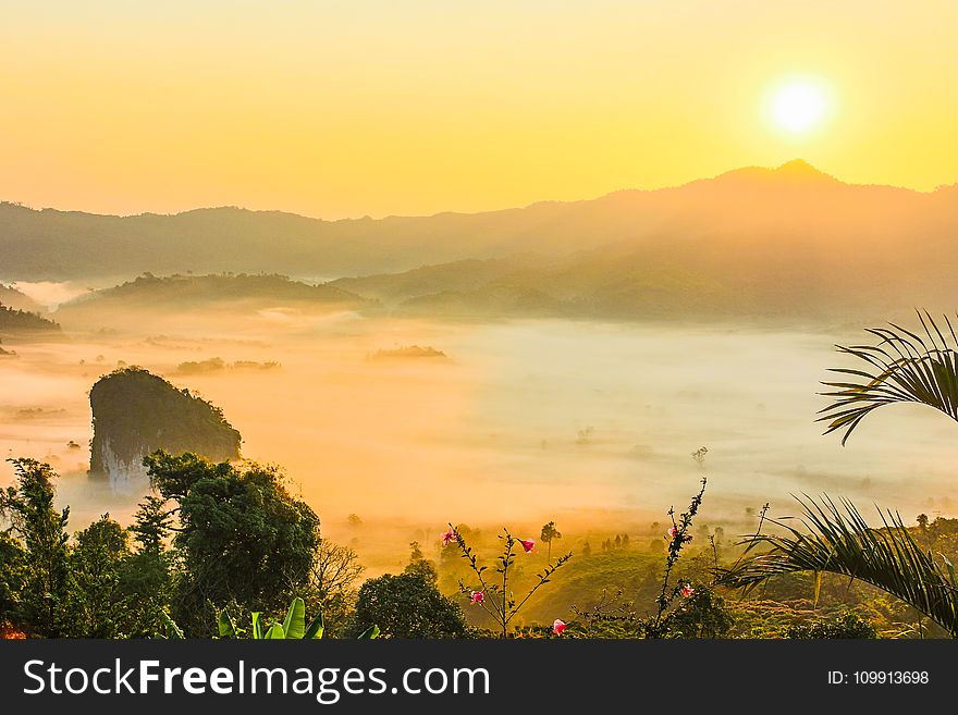 Sunset View of Mountains