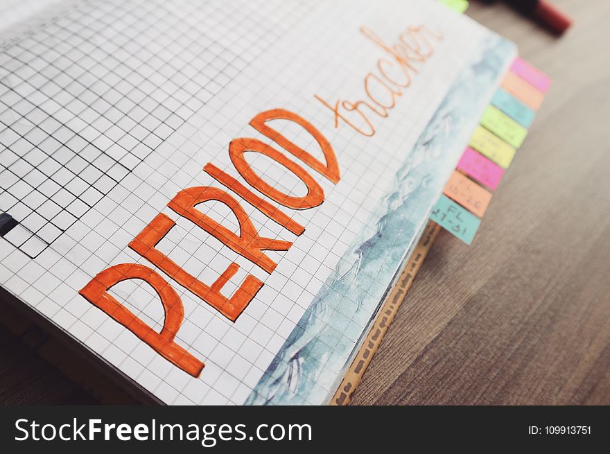 Period Trackers Written on Graphing Notebook