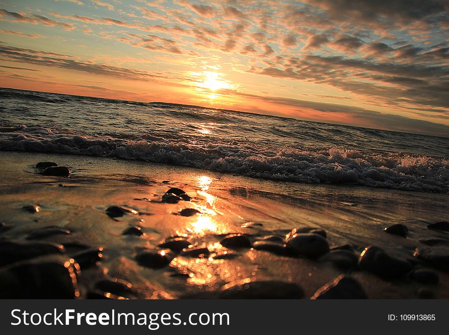 Ocean Taken Photo during Sunset