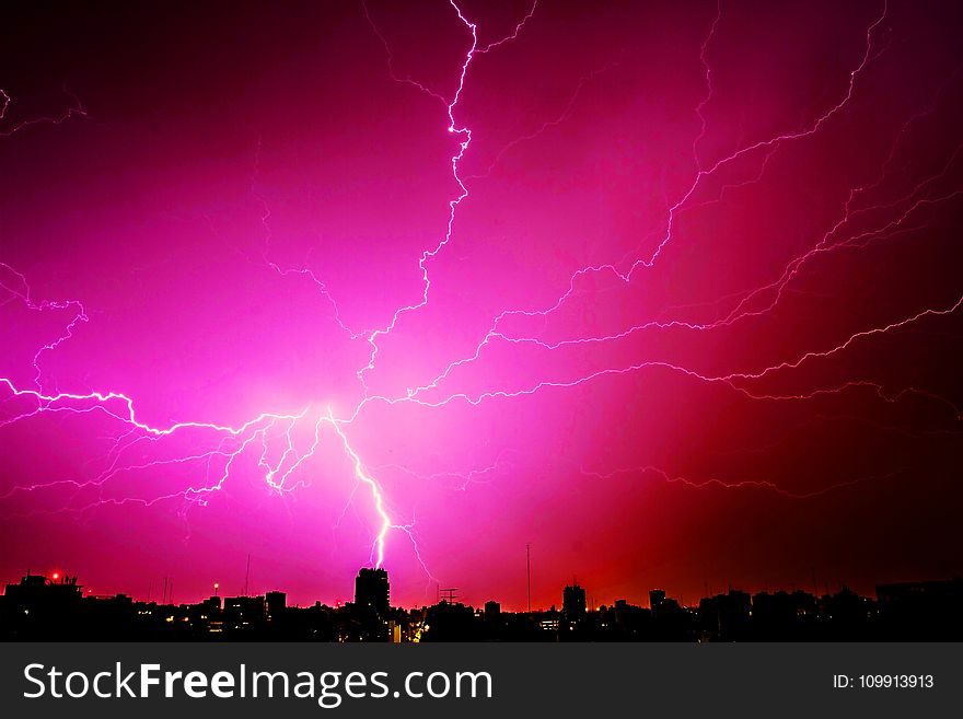 Lightning during Night Time