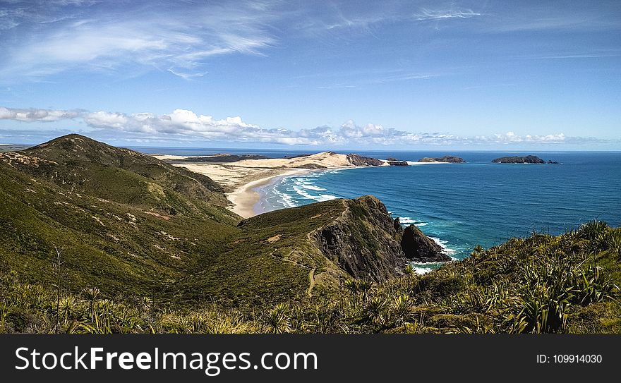 Top View Of Mountain And Sea