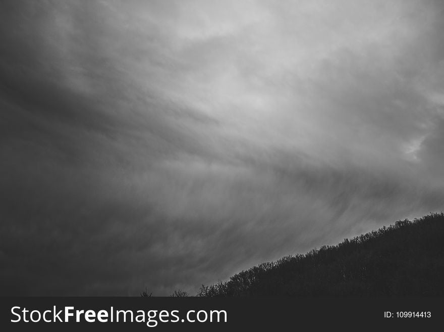 Grayscale Photo of a Sky