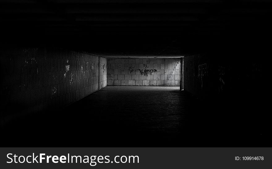 Photography of Grayscale Tunnel