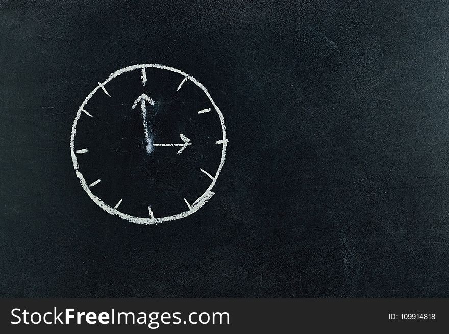 Analog Clock Sketch in Black Surface