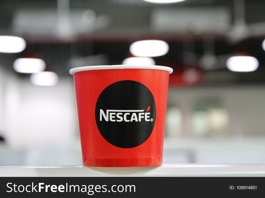 Red And Black Nescafe Coffee Cup
