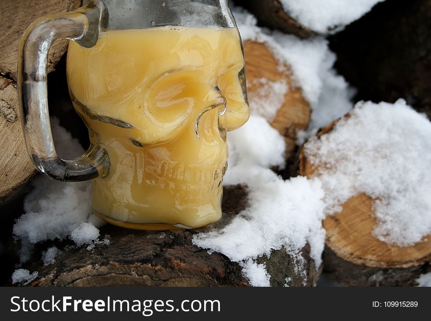 Clear Glass Skull Figure Mug