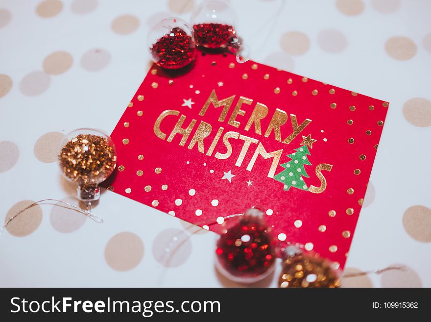 Close-up Photo Of Christmas Card