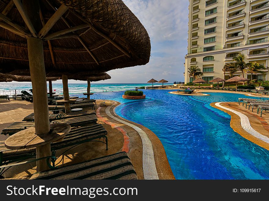 Swimming Pool Beside Nipa Hut