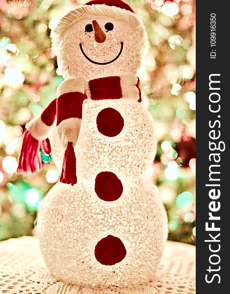 Red And White Snowman Standee Decor