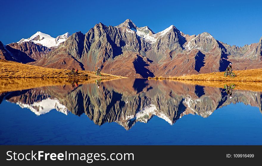 Landscape of Brown Mountain and Lake