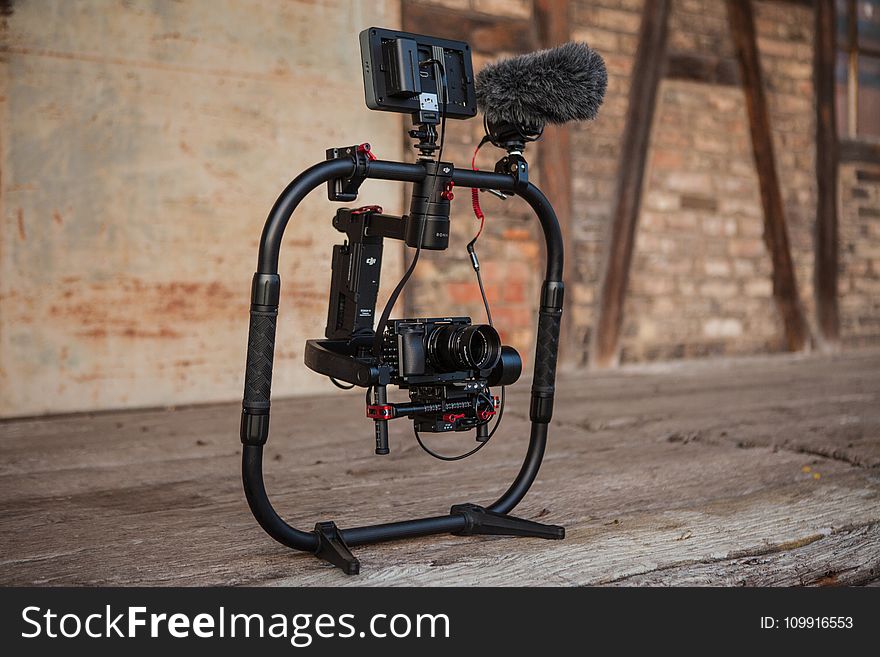 Black Camera With Stand