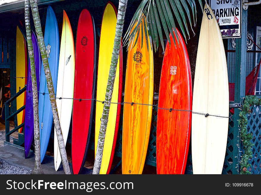 Assorted Colors Of Surfboard