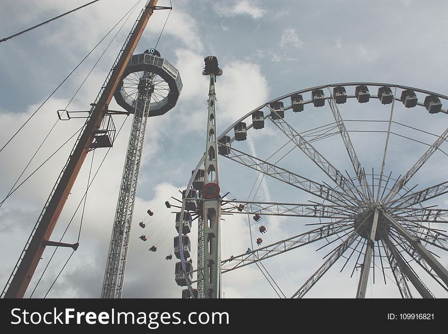 Several Amusement Park Rides Photo