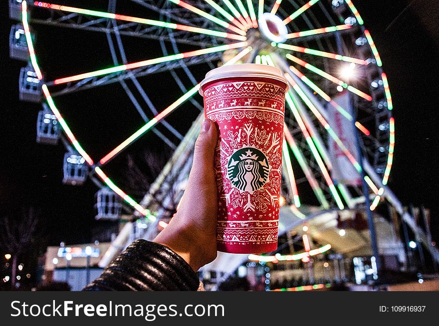 Red and White Starbucks Disposable Cup