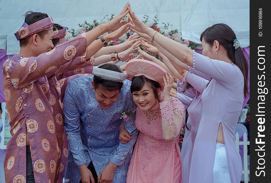 Wedding Couple Taking a Traditional Ceremony