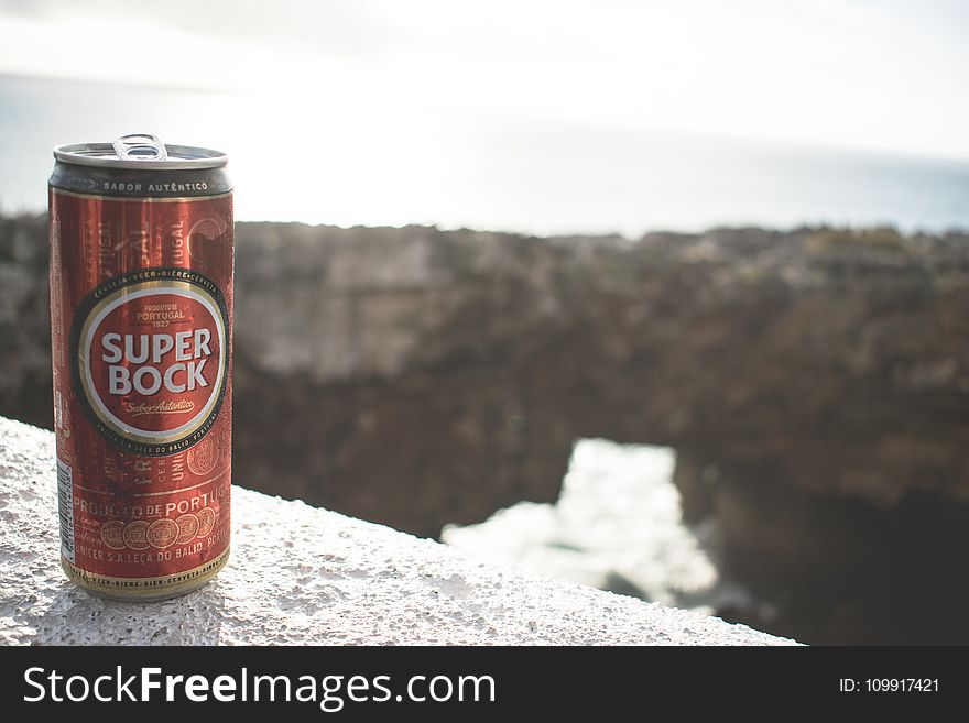 Tilt Lens Photography of Super Bock Tin Can